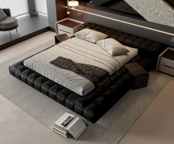 Modern Double Bed-ID:967613949