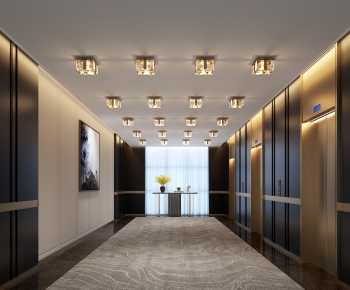 New Chinese Style Office Elevator Hall-ID:861099963