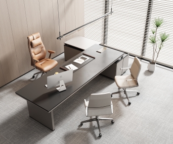 Modern Office Desk And Chair-ID:395669994