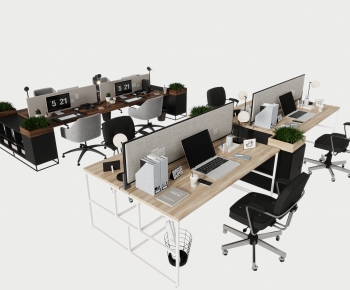 Modern Office Desk And Chair-ID:584964997