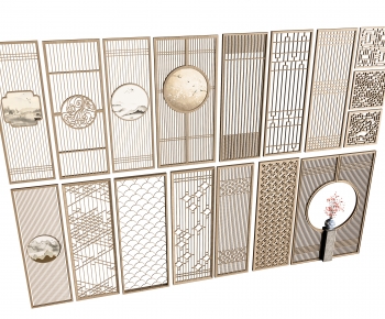 New Chinese Style Wooden Screen Partition-ID:411750085