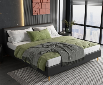 Modern Double Bed-ID:443634999