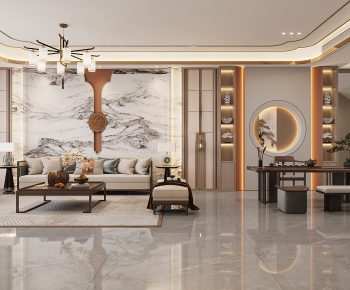 New Chinese Style A Living Room-ID:806730034