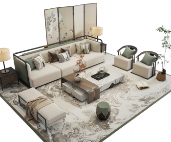 New Chinese Style Sofa Combination-ID:948520907