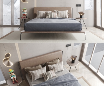 Modern Double Bed-ID:645957959