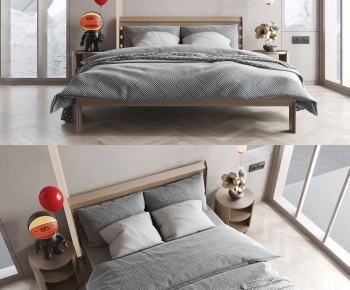 Modern Double Bed-ID:828315021