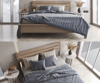 Modern Double Bed-ID:348639978