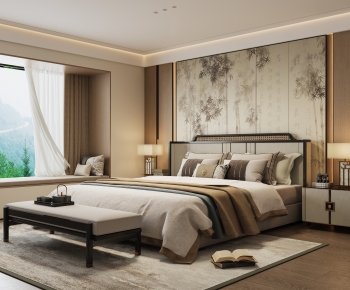 New Chinese Style Bedroom-ID:524607904