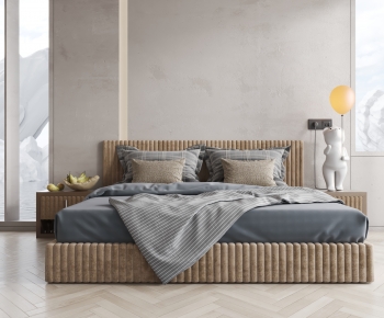 Wabi-sabi Style Double Bed-ID:732906103