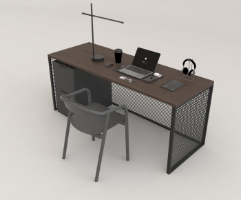 Industrial Style Computer Desk And Chair-ID:830909977