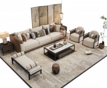 New Chinese Style Sofa Combination-ID:130623104