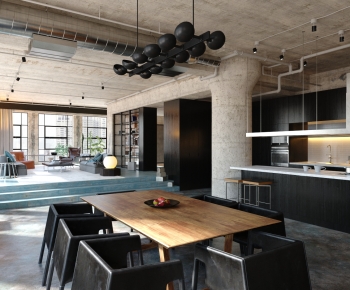 Industrial Style Dining Room-ID:307029015