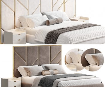 Modern Double Bed-ID:595875988