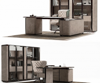 Modern Office Desk And Chair-ID:387482888