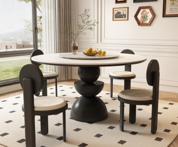 French Style Dining Table And Chairs-ID:385353096