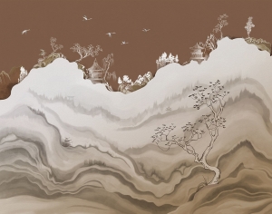 新中式山水抽象装饰画-ID:671386966