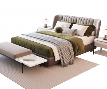 Modern Double Bed-ID:704500915