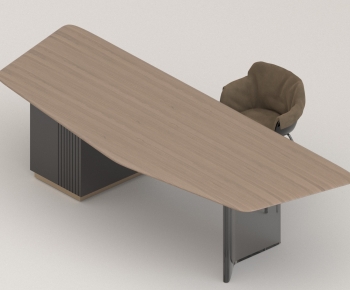 Modern Office Desk And Chair-ID:436640988