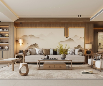 New Chinese Style A Living Room-ID:378231056