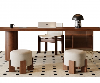 Modern Computer Desk And Chair-ID:662337065