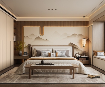 New Chinese Style Bedroom-ID:839469917