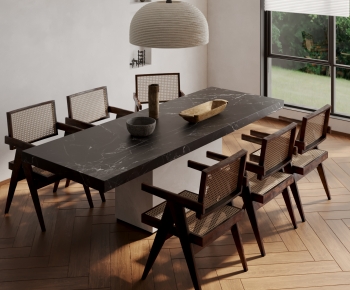 Wabi-sabi Style Dining Table And Chairs-ID:256359109