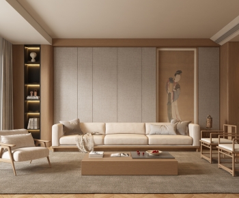 New Chinese Style A Living Room-ID:522099973