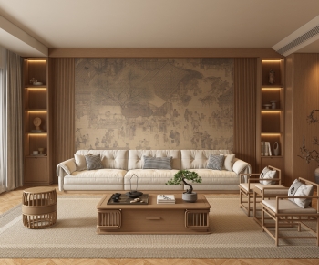 New Chinese Style A Living Room-ID:456402065