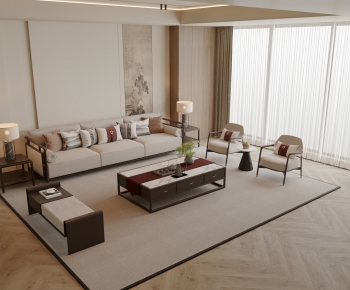 New Chinese Style Sofa Combination-ID:657247079