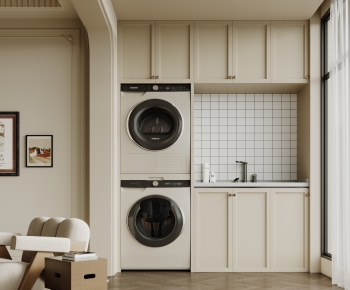 French Style Balcony Laundry Room-ID:662301068