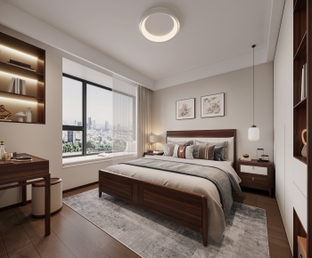 New Chinese Style Bedroom-ID:670691019