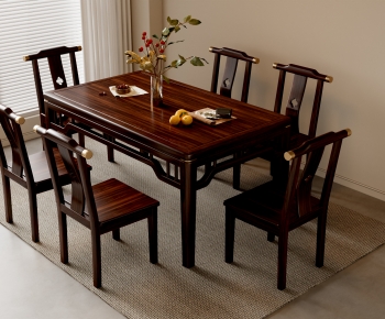 New Chinese Style Dining Table And Chairs-ID:768728029