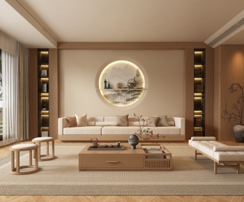 New Chinese Style A Living Room-ID:216889454