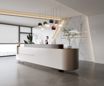 Modern Office Reception Desk-ID:349828002