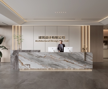 Modern Office Reception Desk-ID:661103013