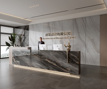 Modern Office Reception Desk-ID:346437938