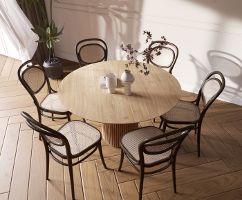 French Style Dining Table And Chairs-ID:172859911