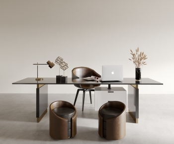 Modern Computer Desk And Chair-ID:122678043