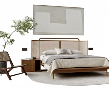 Wabi-sabi Style Double Bed-ID:160420894