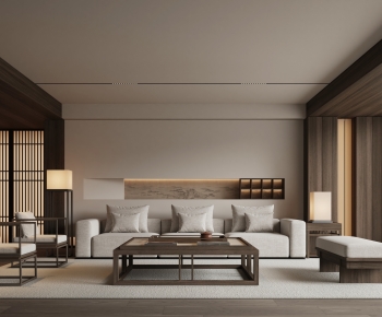 New Chinese Style A Living Room-ID:512274988