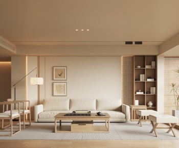 New Chinese Style A Living Room-ID:735949042