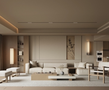 New Chinese Style A Living Room-ID:661956079