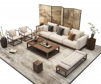 New Chinese Style Sofa Combination-ID:618443972