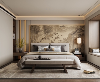 New Chinese Style Bedroom-ID:405222896