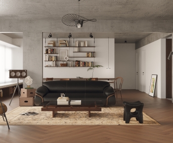 Modern Industrial Style A Living Room-ID:615739861