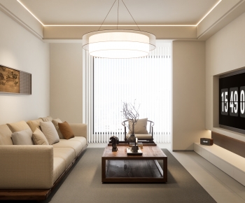 New Chinese Style A Living Room-ID:107032064