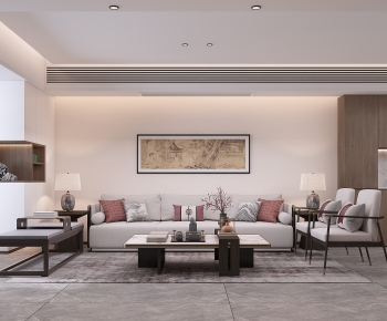 New Chinese Style A Living Room-ID:144643076