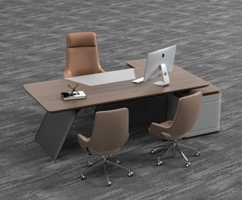 Modern Office Desk And Chair-ID:580229874