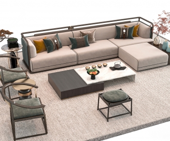 New Chinese Style Sofa Combination-ID:970506918