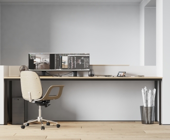 Modern Office Desk And Chair-ID:253952985